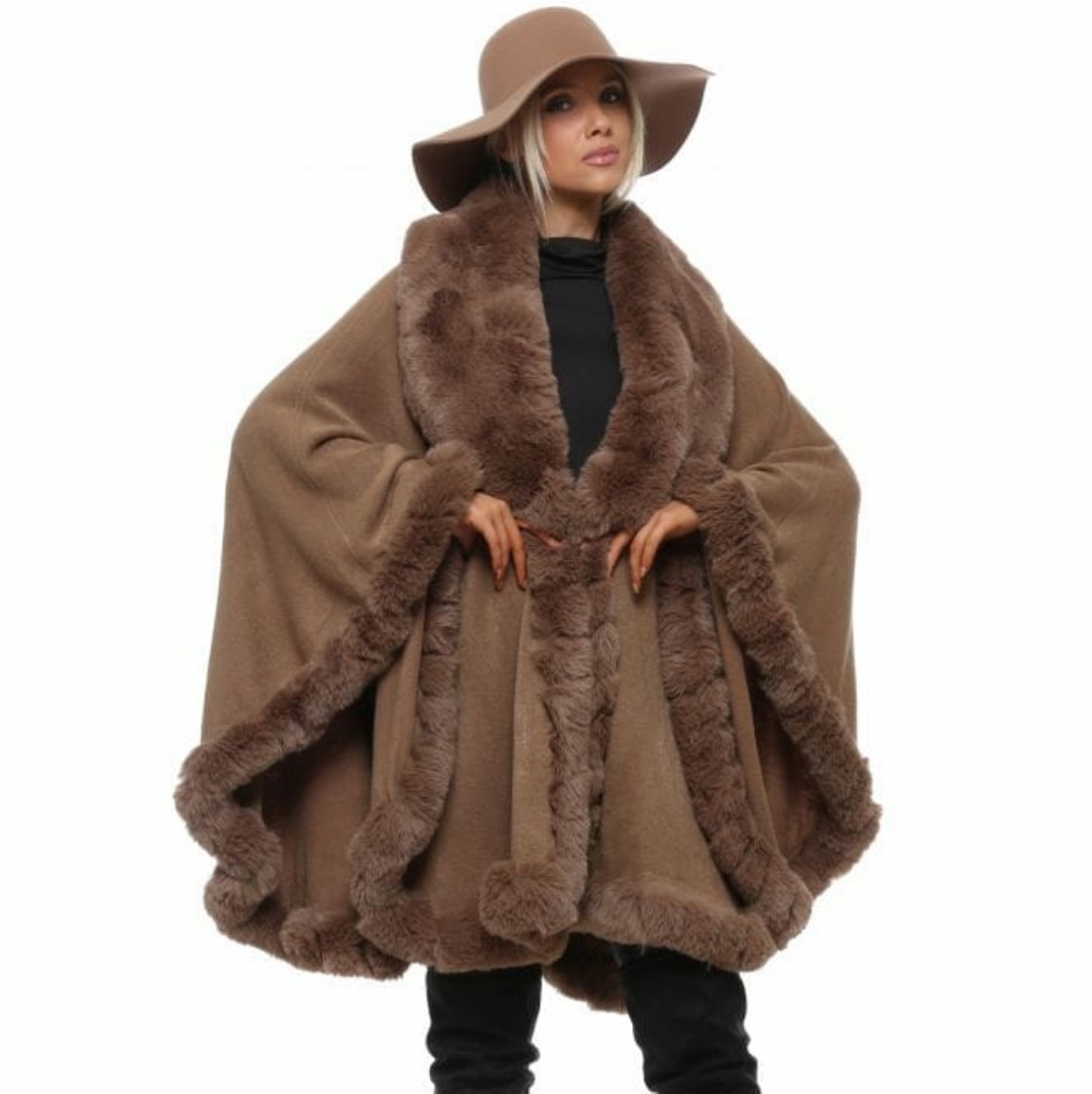 Brown Cape w/ Fur Trim